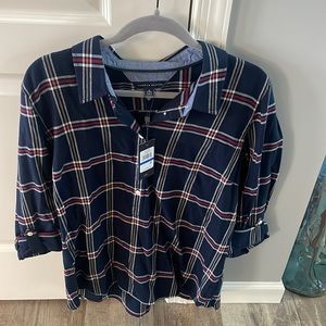 NWT Tommy Hilfiger, plaid shirt, women’s size XL